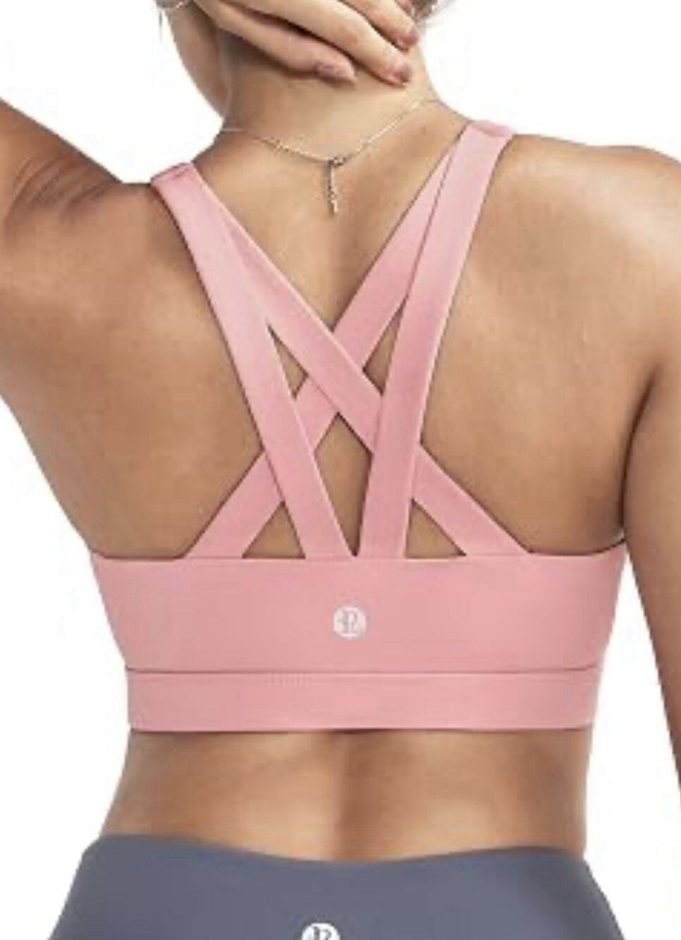 Running Girl Padded Strappy Sports Bra Pink Size Size Medium